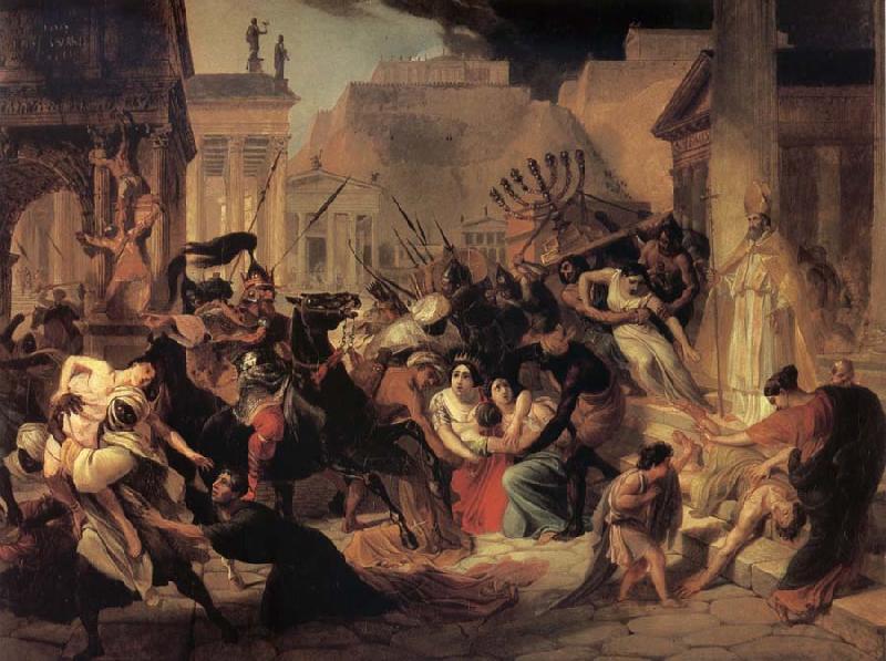 Karl Briullov Genseric-s Invasion of Rome Sweden oil painting art